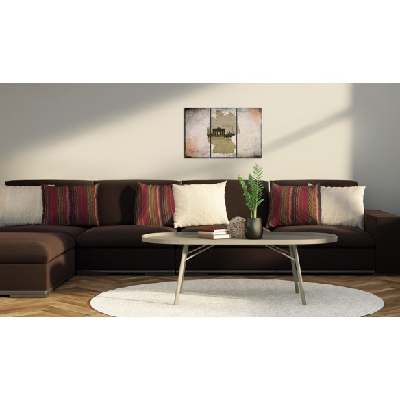 Tablou  map Germany, Brandenburg Gate  triptych