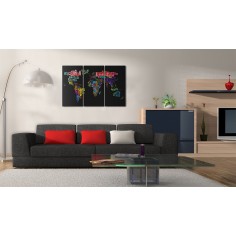 Tablou  Names of countries  triptych 2