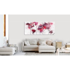 Tablou  Bloody Map (5 Parts) Narrow 2