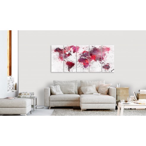 Tablou  Bloody Map (5 Parts) Narrow