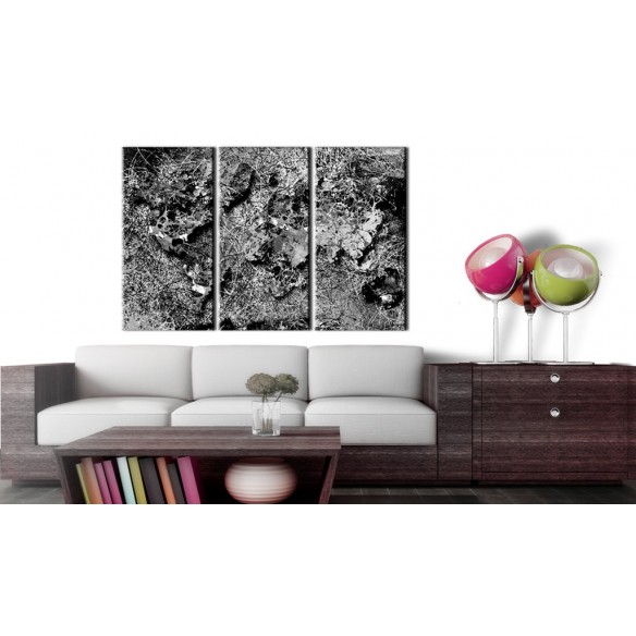 Tablou   World Map Grey Thread