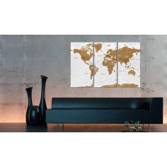 Tablou  World Map White Poetry 2