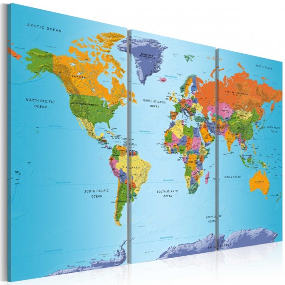 Tablou  World Map Colourful Note