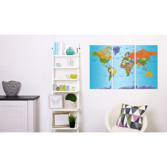 Tablou  World Map Colourful Note
