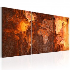 Tablou  World Map Old Rust