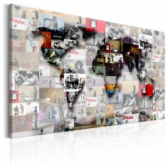 Tablou  Map Banksy inspiration