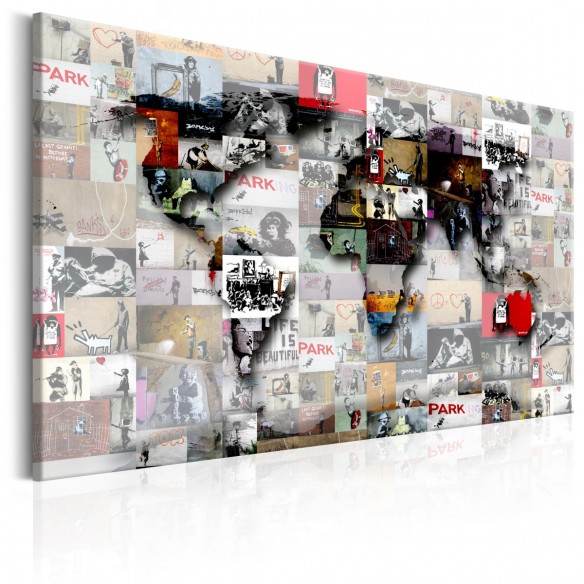Tablou  Map Banksy inspiration