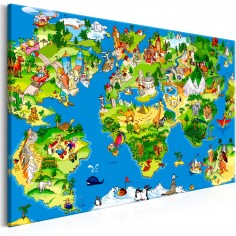 Tablou  Childrens Map (1 Part) Wide