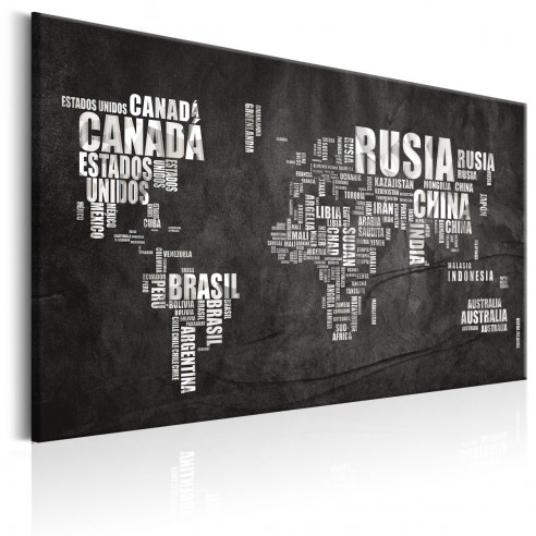 Tablou  World Map Mundo Negro