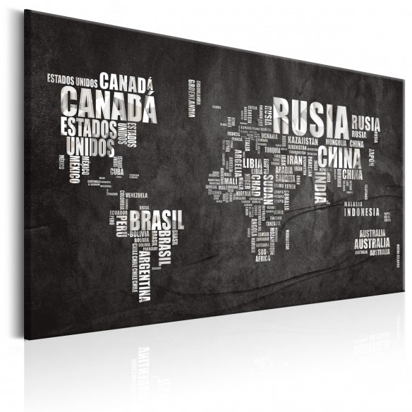 Tablou  World Map Mundo Negro