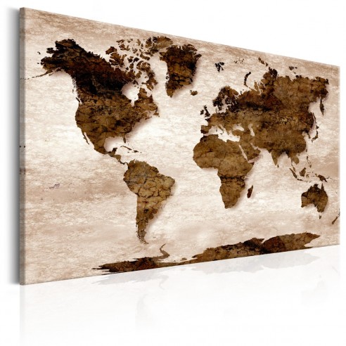 Tablou  World Map The Brown Earth