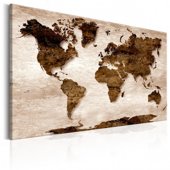 Tablou  World Map The Brown Earth