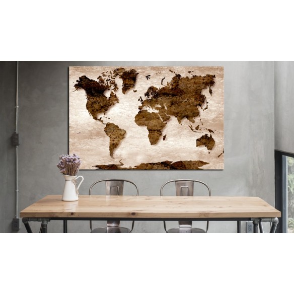 Tablou  World Map The Brown Earth