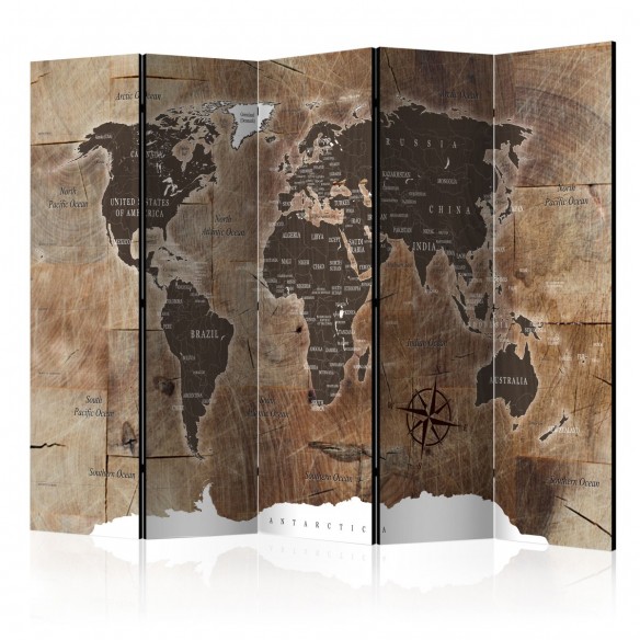 Paravan  Room divider – Map on the wood