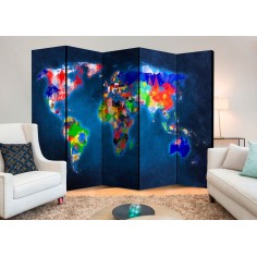 Paravan  Room divider – Colorful map 2