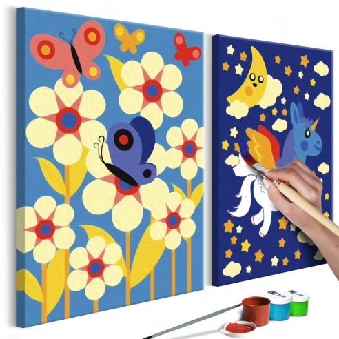 Set pictura pe numere  Butterfly & Unicorn