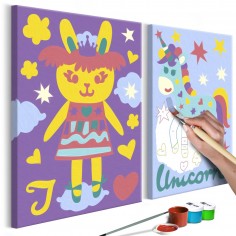 Set pictura pe numere  Rabbit & Unicorn