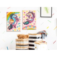 Set pictura pe numere  Chubby Unicorns 2