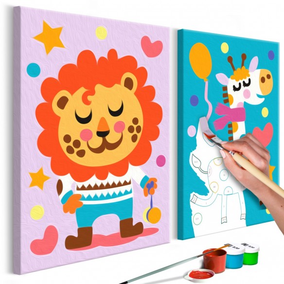 Set pictura pe numere  Lion & Giraffe