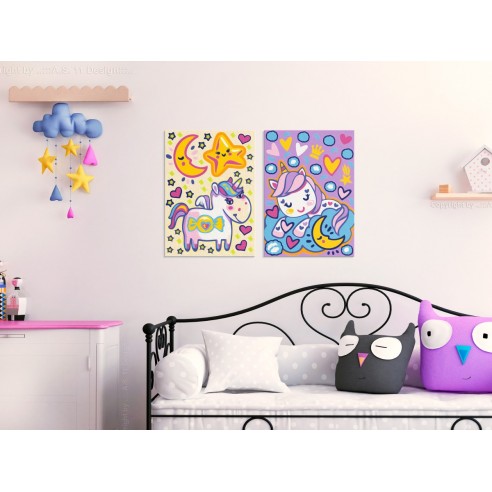 Set pictura pe numere  Unicorns (Good Morning & Good Night)