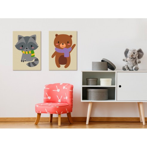 Set pictura pe numere  Raccoon & Bear