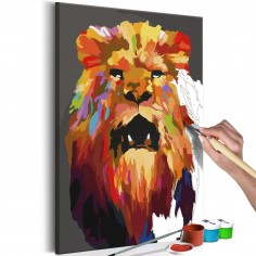 Set pictura pe numere  Colourful Lion (Large)