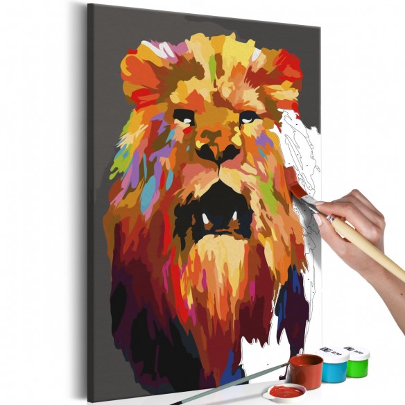 Set pictura pe numere  Colourful Lion (Large)