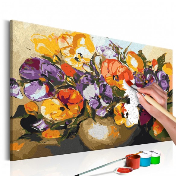 Set pictura pe numere  Vase Of Pansies