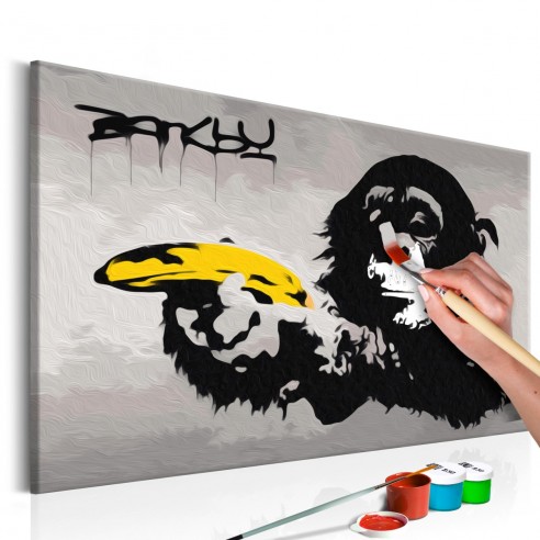 Set pictura pe numere  Monkey (Banksy Street Art Graffiti)