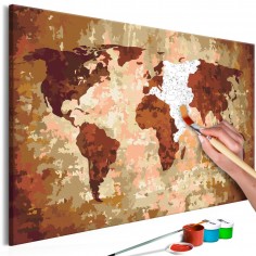 Set pictura pe numere  World Map (Earth Colours)