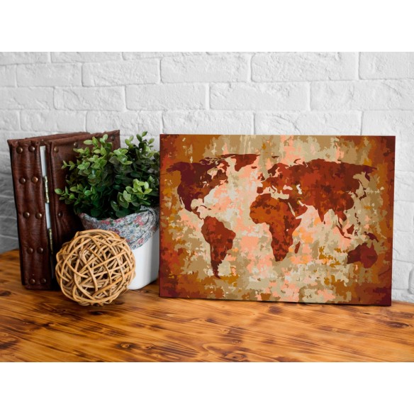 Set pictura pe numere  World Map (Earth Colours)