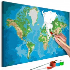 Set pictura pe numere  World Map (Blue & Green)