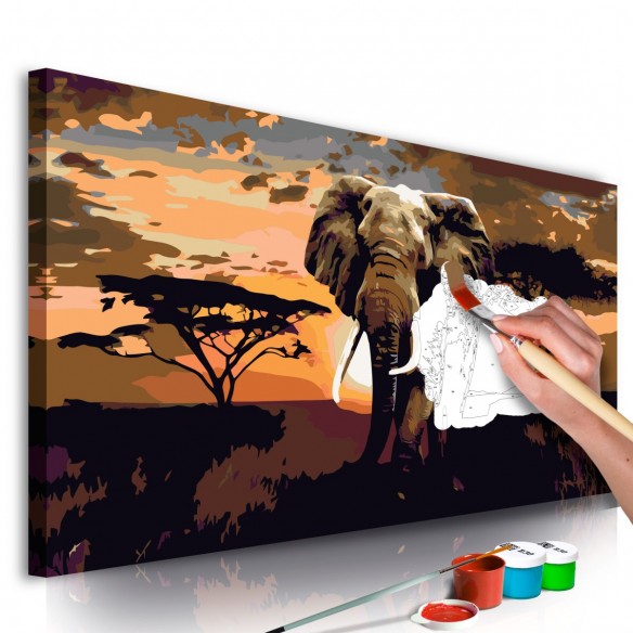 Set pictura pe numere  Elephant in Africa (Brown Colours)