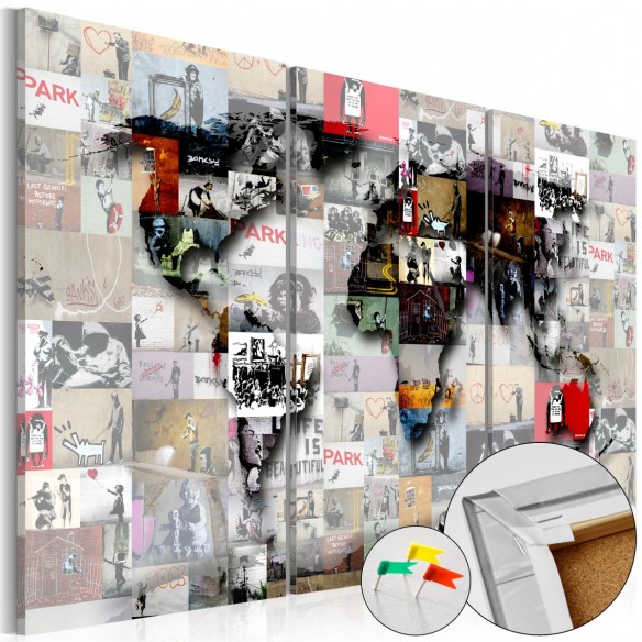 Tablou din plută  Modern Worlds Map [Cork Map]