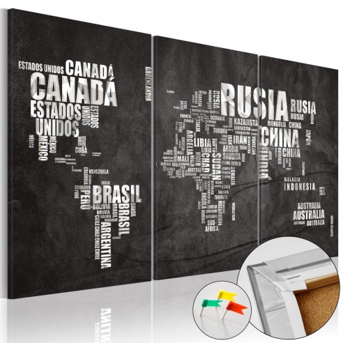 Tablou din plută  El Mundo [Cork Map]