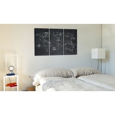 Tablou din plută  Travel broadens the mind (triptych) [Cork Map] 2