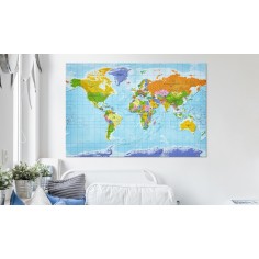 Tablou din plută  World Map Countries Flags [Cork Map] 2