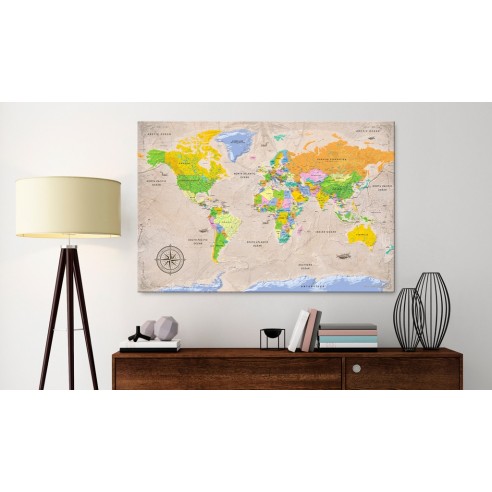 Tablou din plută  Maps Vintage Style [Cork Map]