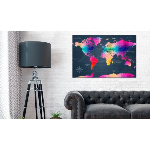 Tablou din plută  Colourful Crystals [Cork Map]
