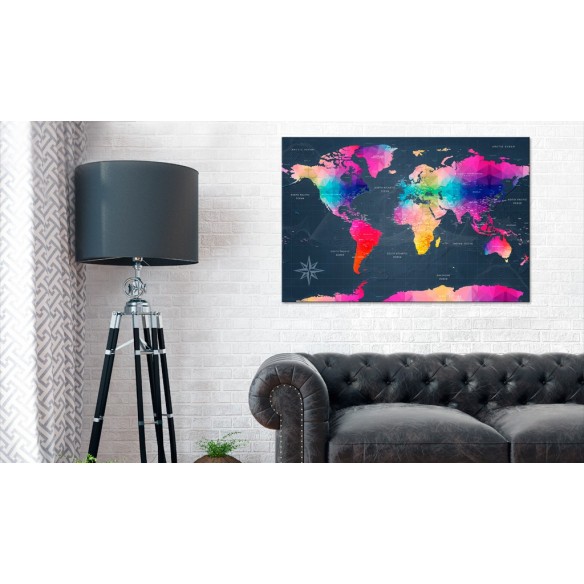 Tablou din plută  Colourful Crystals [Cork Map]