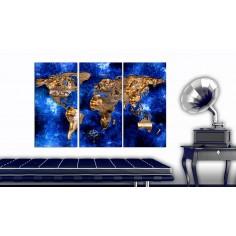 Tablou din plută  Golden Continents [Cork Map] 2