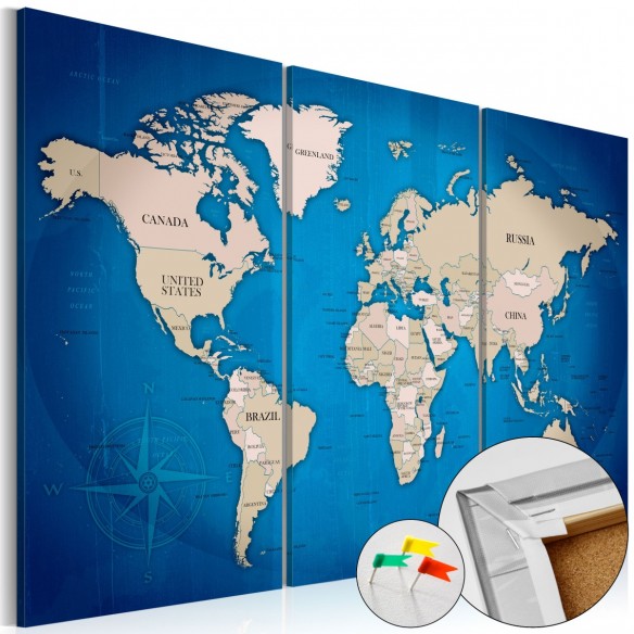 Tablou din plută  Ink Journey [Cork Map]