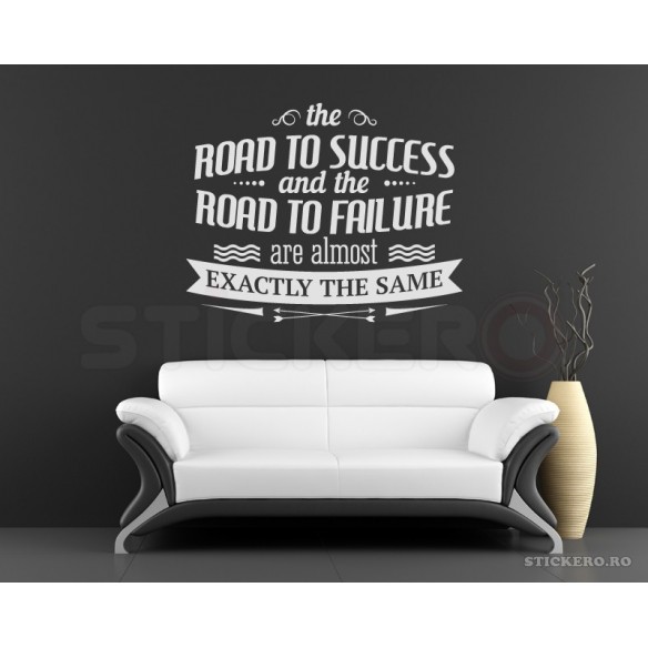 Road to Success - sticker mesaj motivational