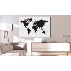 Tablou din plută  World Map Black & White Elegance [Cork Map] 2