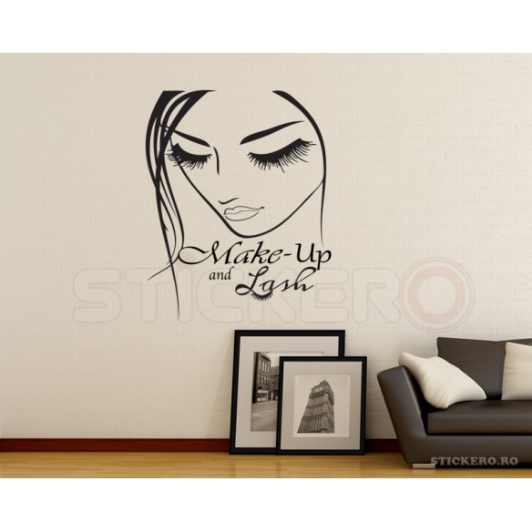 Sticker pentru salon Make-up and Lash, 80x100cm