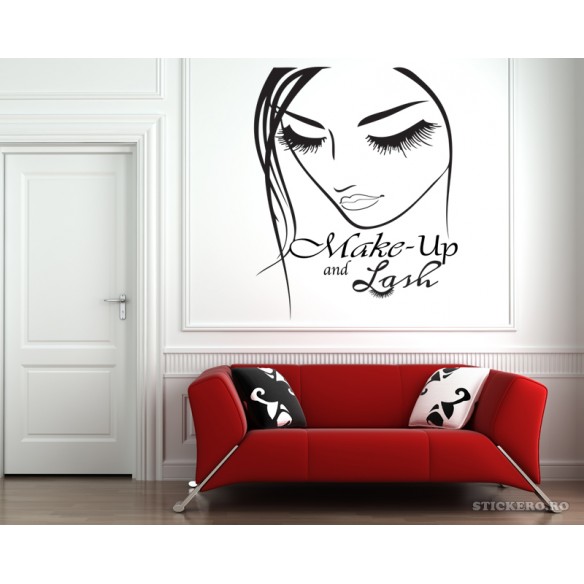 Sticker pentru salon Make-up and Lash, 80x100cm