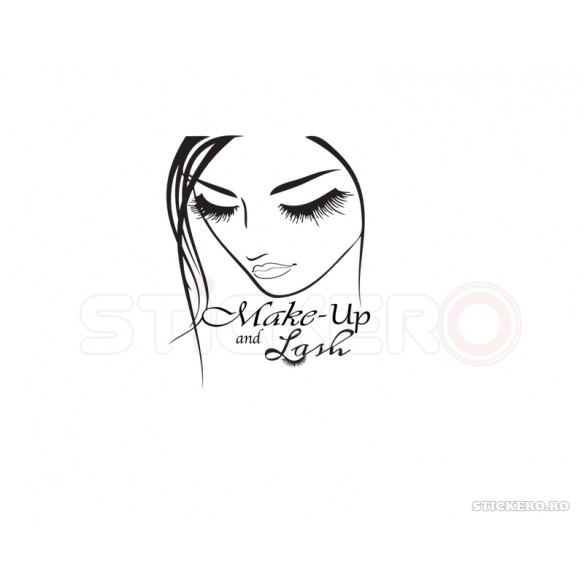 Sticker pentru salon Make-up and Lash, 80x100cm