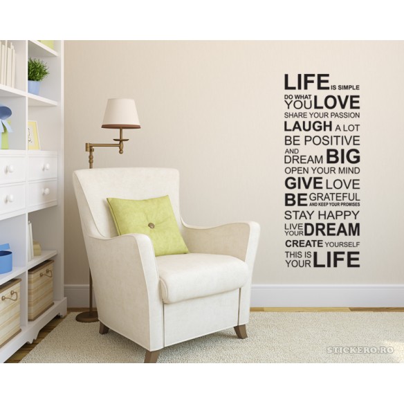 Sticker decorativ Life, 68x118cm