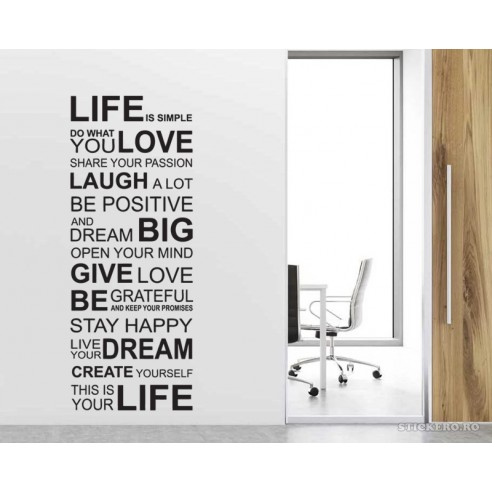 Sticker decorativ Life, 68x118cm