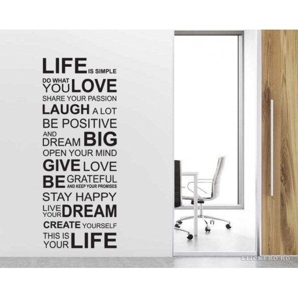 Sticker decorativ Life, 68x118cm